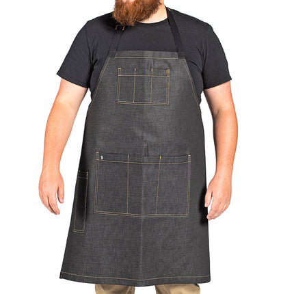 Tạp dề yếm denim cotton màu đen Uncommon Chef 3122 86,4 x 78,7 cm