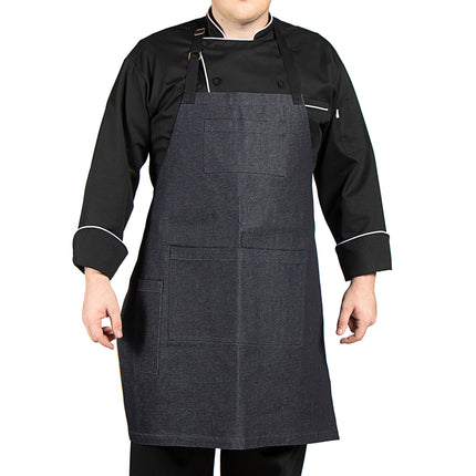 Tạp dề yếm denim cotton màu đen Uncommon Chef 3122 86,4 x 78,7 cm
