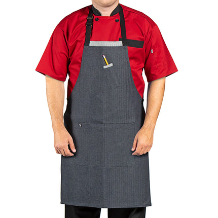 Tạp dề yếm denim cotton màu xám Uncommon Chef 3128 86,4 x 58,4 cm