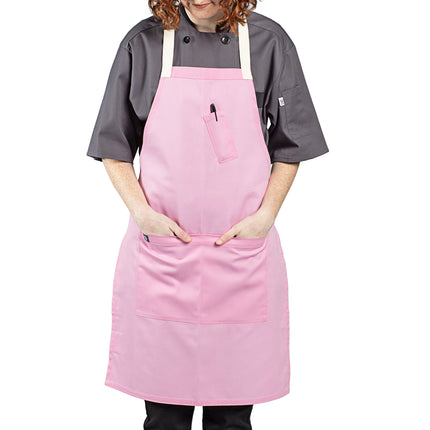 Tạp dề yếm poly-cotton màu hồng Uncommon Chef 3127 86,4 x 58,4 cm