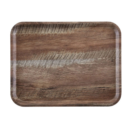 (24 pieces) CAMBRO | MADEIRA - Laminated tray - rectangular - 330x430mm - wood look - dark oak
