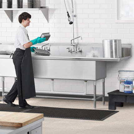 Bồn rửa công nghiệp 3 ngăn kèm hai mặt để ráo 46 cm Regency Spec Line 284 cm
