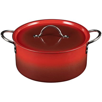 Nồi nấu sốt inox Bon Chef Country French X 5,4 lít ombre đỏ Crimson kèm nắp - 73303-OM-CR