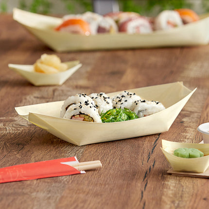 Đồ đựng thực phẩm thân thiện môi trường EcoChoice 22,9 cm dùng một lần gỗ Food Boat - Gói 100 cái