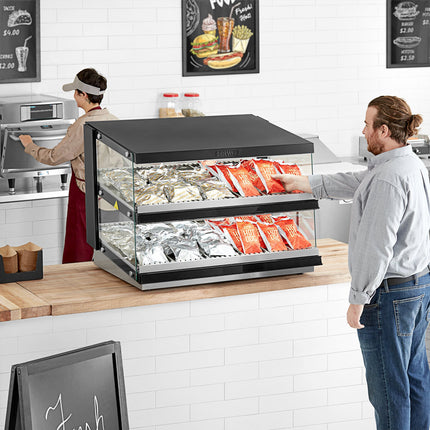 Tủ trưng bày giữ nóng để bàn nghiêng 2 tầng ServIt OAM-102D 91 cm - 1860W, 120V
