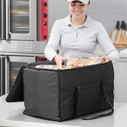 Túi giữ nhiệt vận chuyển thức ăn nylon đen Choice 58 x 33 x 38 cm - chứa 5 khay full-size sâu 6 cm