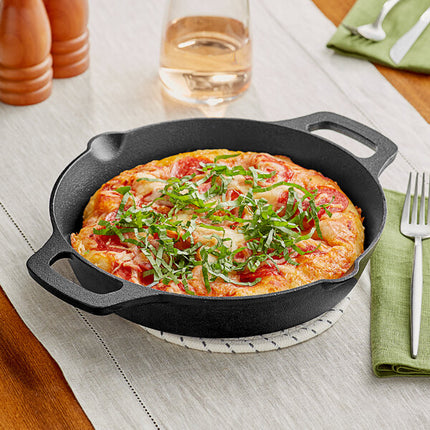 Chảo gang đã tôi dầu Valor 25 cm, hai tay cầm