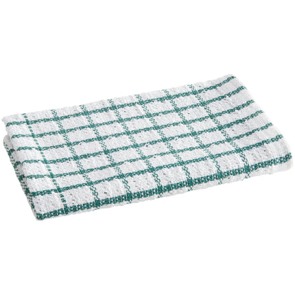 Khăn lau chén cotton ô vuông màu xanh lá trắng Oxford Kitchen Ensemble 454 g 30,5 x 30,5 cm - Thùng 288 cái