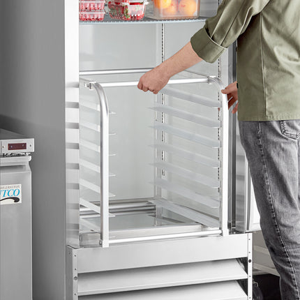 Giá đựng khay nướng 7 khay nạp đầu bằng nhôm Avantco cho tủ mát - Chưa lắp ráp