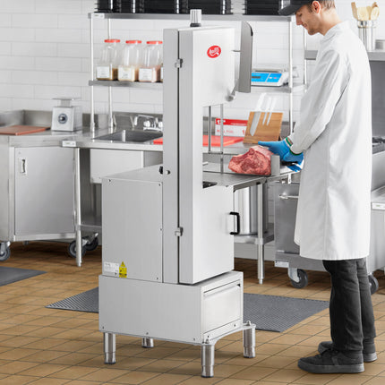 Máy cưa thịt băng đứng đặt sàn thép không gỉ Avantco EMBS94SS lưỡi 239 cm - 3 HP, 220/240V, 3 pha