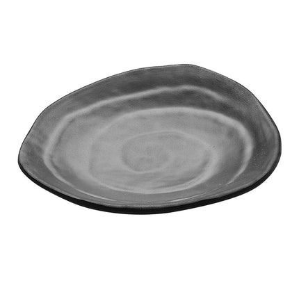 Đĩa tam giác melamine Elite Global Solutions JWT64 Zen 13 cm màu đen viền lượn sóng - Thùng 6 cái