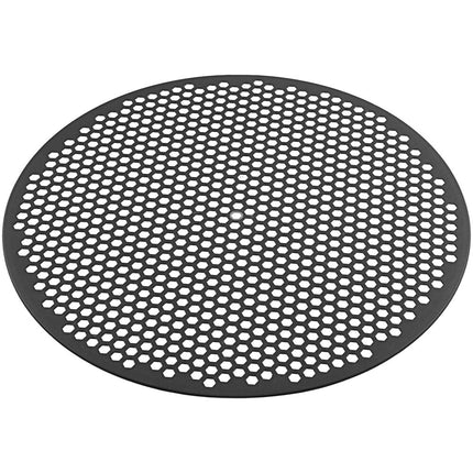 Đĩa pizza lục giác đục lỗ nhôm anod cứng LloydPans Quik-Disks 25 cm phủ Tuff-Kote QDFHX-10-PSTK