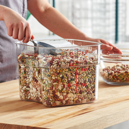 Hộp đựng thực phẩm nhựa polycarbonate vuông trong suốt Cambro CamSquares® FreshPro 5,7 lít