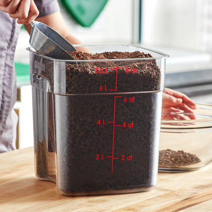 Hộp đựng thực phẩm nhựa polycarbonate vuông trong suốt Cambro CamSquares® FreshPro 7,6 lít