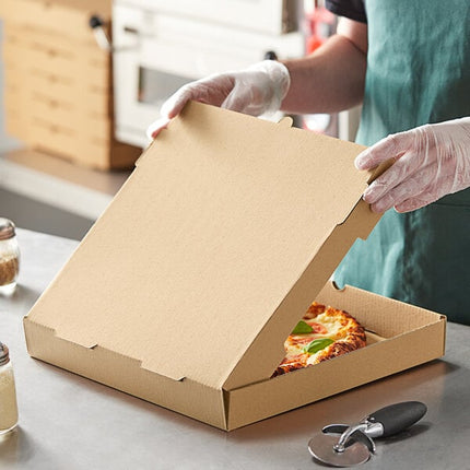 Hộp pizza giấy sóng kraft trơn Choice 36 x 36 x 5 cm đóng gói số lượng lớn - Bó 50 cái