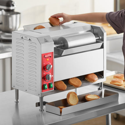 Máy nướng bánh mì kẹp băng chuyền tiếp xúc đứng Avantco BT18A - 120V, 1600W