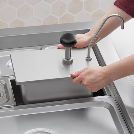 Bình phân phối gia vị dạng bơm ServSense inox 12 ml kèm khay hotel pan cỡ 1/4 Vigor