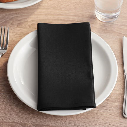 Khăn ăn đen bằng polyester 100% Choice 46 cm x 46 cm - Thùng 300 cái