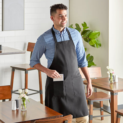 Tạp dề yếm 2 túi polyester màu đen Choice