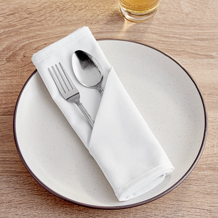 Khăn ăn trắng bằng vải pha 65/35 polyester/cotton Intedge 51 cm x 51 cm - Gói 12 cái