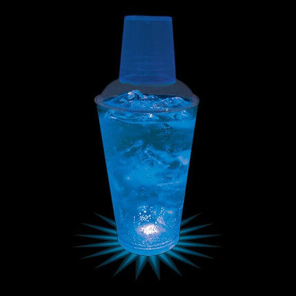 Ly lắc nhựa tùy chỉnh có đèn LED xanh dương 473 ml - Thùng 50 cái