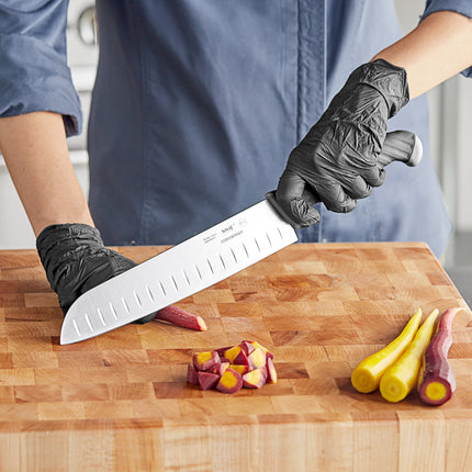 Dao Santoku lưỡi Granton Schraf 23 cm tay cầm TPRgrip
