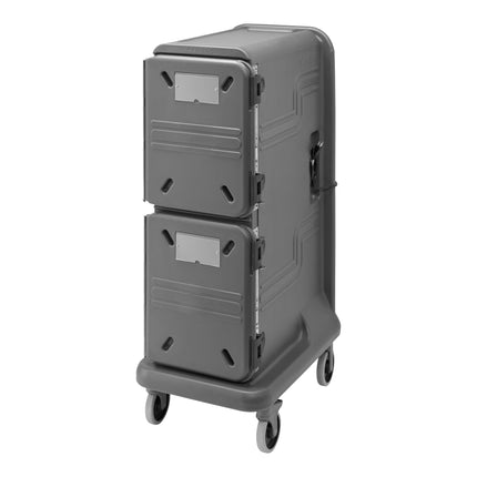 Xe giữ nhiệt vận chuyển khay thực phẩm cao kèm gói an ninh 2 khoang lạnh chủ động Cambro Pro Cart Ultra PCU800CCSP615 mà