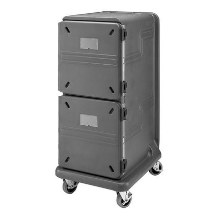 Xe giữ nhiệt vận chuyển khay thực phẩm cao kèm gói an ninh 2 khoang (1 nóng chủ động / 1 thụ động) Cambro Pro Cart Ultra