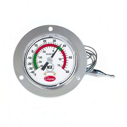 Cooper 6142-20-3 Nhiệt Kế Đồng Hồ Hai Thang Đo 5 oz Mặt Bích Phía Trước 7.6 cm, -40 Đến 60 Độ F