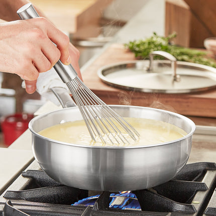 Chảo nấu sốt saucier thép không gỉ ba lớp Vigor SS3 Series 2,8 lít, kèm nắp