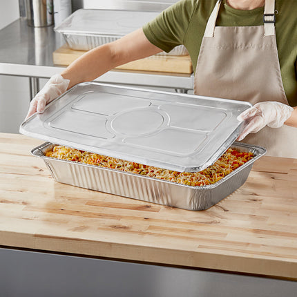 Khay hấp giấy bạc chịu lực Choice full size sâu 8,6 cm kèm nắp - Gói 10 cái