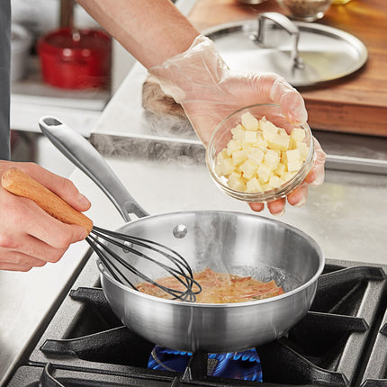 Chảo nấu sốt saucier inox ba lớp Vigor SS3 Series 1,9 lít kèm nắp