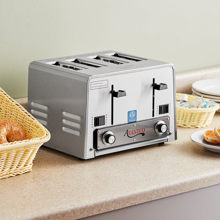 Máy nướng bánh mì công nghiệp 4 lát tải trung bình Avantco THD27208 khe rộng 4 cm - 208V