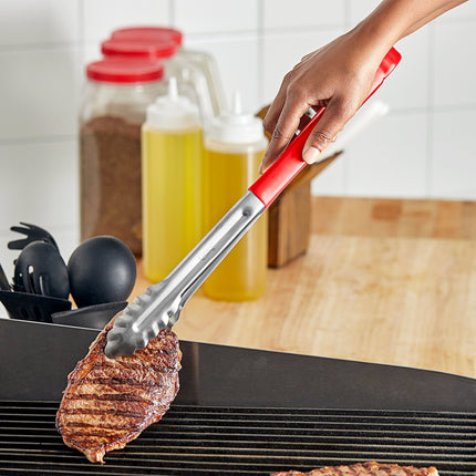 Kẹp gắp răng cưa thép không gỉ tay cầm phủ nhựa màu đỏ Choice 41 cm