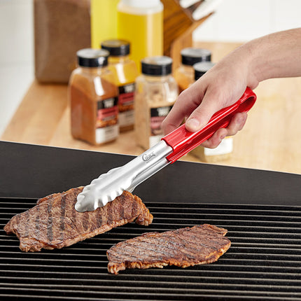 Kẹp gắp răng cưa thép không gỉ tay cầm phủ nhựa màu đỏ Choice 30 cm