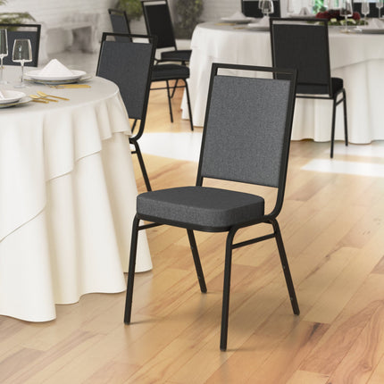 Ghế tiệc Lancaster bàn & Seating vuông Back ghế tiệc xám Fabric và đen Frame