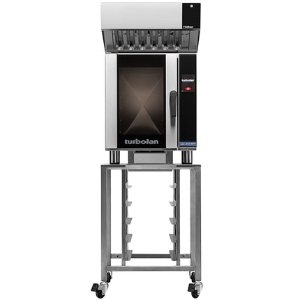 Lò nướng đối lưu Moffat E33T5-P Turbofan một tầng khổ nửa điện màn hình cảm ứng kèm chụp hút không ống và chân thép khôn