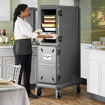 Xe giữ nhiệt vận chuyển khay thực phẩm cao 2 khoang (1 nóng chủ động / 1 lạnh chủ động) Cambro Pro Cart Ultra PCU1000HC6