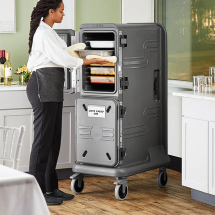 Xe giữ nhiệt vận chuyển khay thực phẩm cao 2 khoang (1 nóng chủ động / 1 lạnh chủ động) Cambro Pro Cart Ultra PCU800HC61
