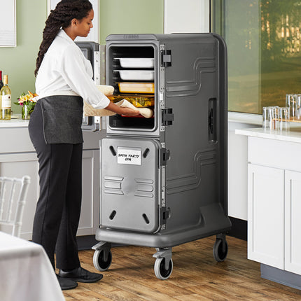 Xe giữ nhiệt vận chuyển khay thực phẩm cao 2 khoang (1 nóng chủ động / 1 thụ động) Cambro Pro Cart Ultra PCU800HP615 màu