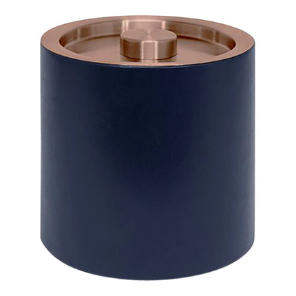 Xô đựng đá bọc da PU room360 London 3,3 lít màu xanh navy kèm nắp vàng hồng - Thùng 4 cái