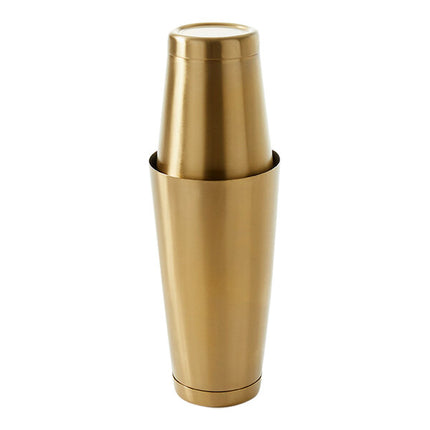 Bộ bình lắc Boston có tạ 2 mảnh mạ vàng satin American Metalcraft 532 ml & 828 ml GBSSET