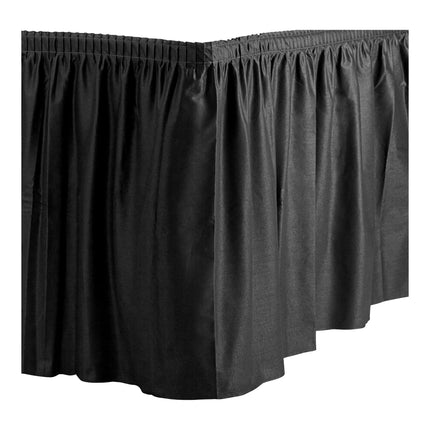 Váy bàn vải polyester xếp ly Table Mate 4,3 m x 74 cm màu đen - Thùng 6 cái
