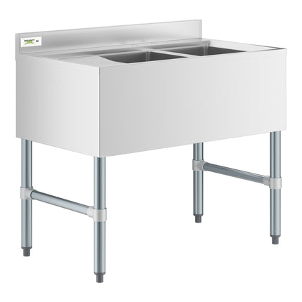 Bồn rửa quầy bar inox Regency 91 x 53 cm hai khoang kèm bàn ráo trái 30 cm