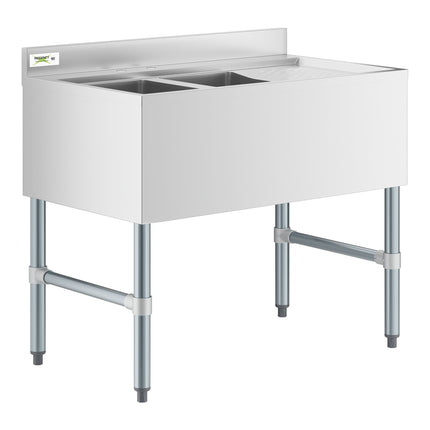 Bồn rửa dưới quầy 2 ngăn Regency 91 x 53 cm, mặt để ráo phải 30 cm