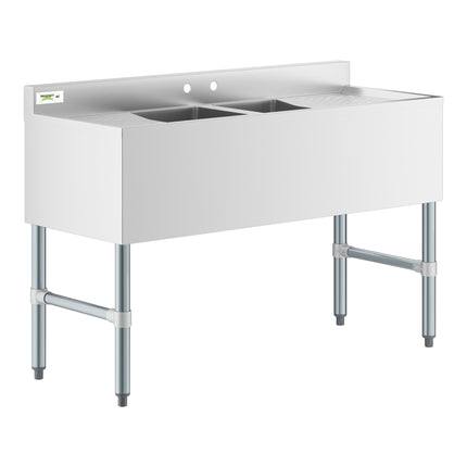 Bồn rửa quầy bar 2 ngăn Regency 122 x 48 cm có 2 bàn thoát nước