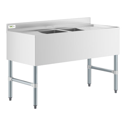 Bồn rửa dưới bar 2 ngăn Regency 122 x 53 cm kèm 2 bàn thoát nước 33 cm