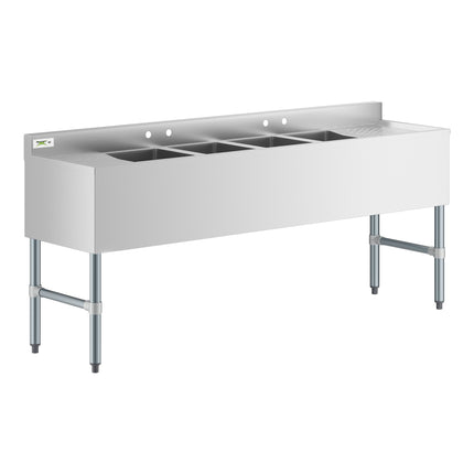 Bồn rửa dưới quầy bar Regency 183 x 47,6 cm bốn ngăn với hai mặt ráo