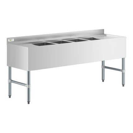 Bồn rửa dưới quầy 4 ngăn hai bàn ráo nước 33 cm Regency 183 x 53 cm