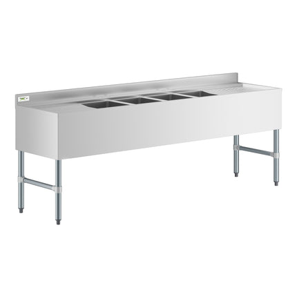 Bồn rửa quầy bar 4 ngăn Regency 213 x 53 cm có 2 bàn thoát nước 48 cm